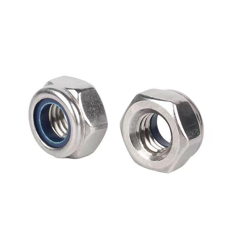 QBJFY M14-2 Lock Nuts, M14 Nylon Insert Locknuts 304 Stainless Self Clinching Nuts, Bright Finish, Full Thread Nylock Nuts,5Pcs - Image 2